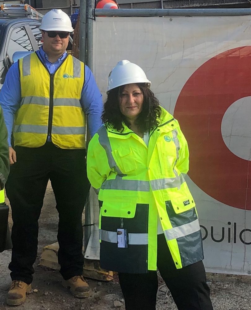 ACT WorkSafe commissioner Jacqueline Agius onsite with inspectors