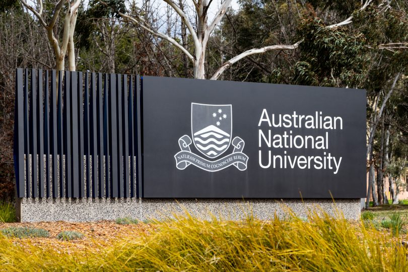 Australian National University sign