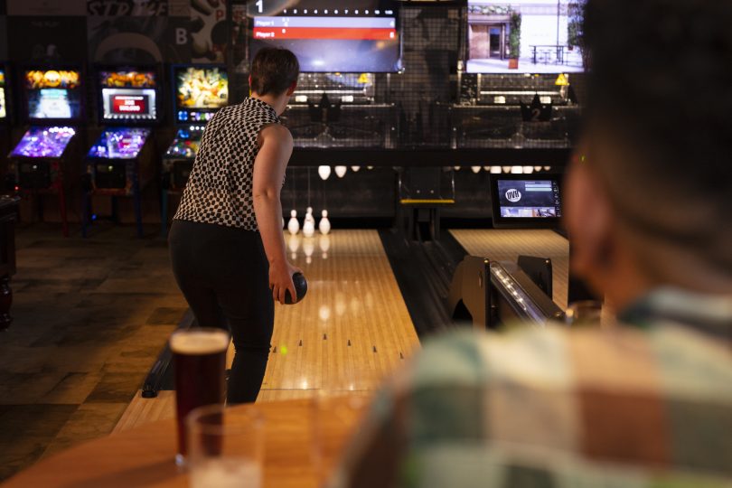 The duckpin bowling and games area.