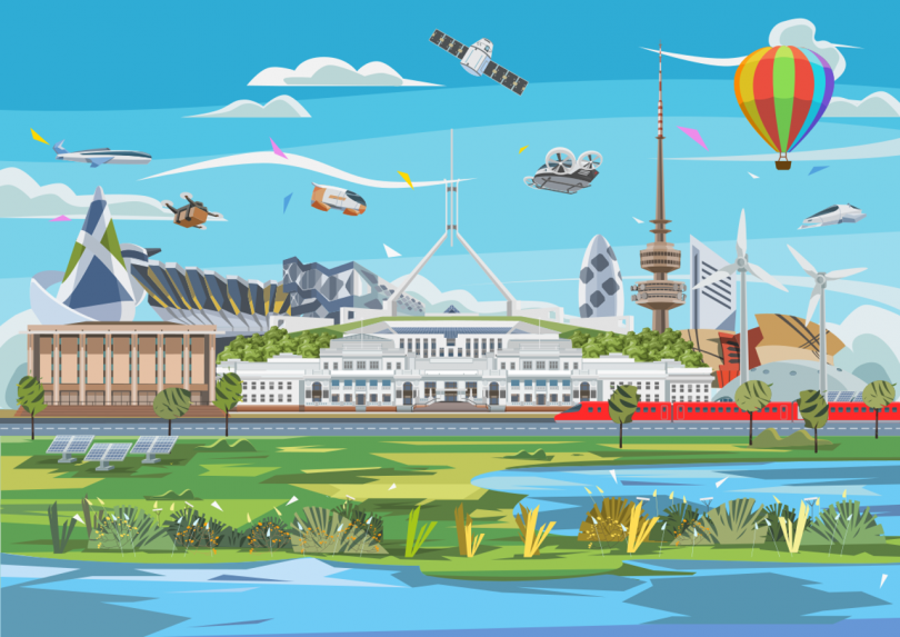 promotional graphic for competition featuring Parliament House