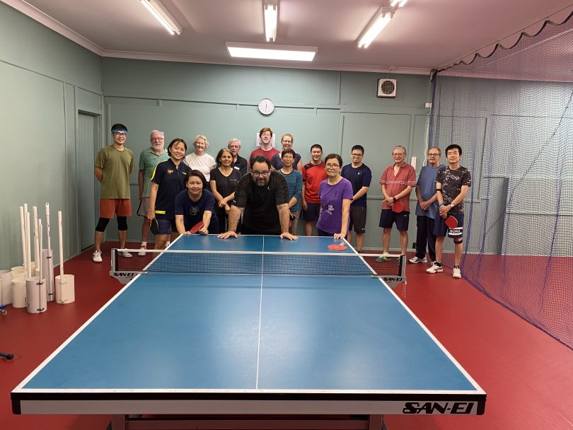 Table Tennis ACT members and coach George Logothetis