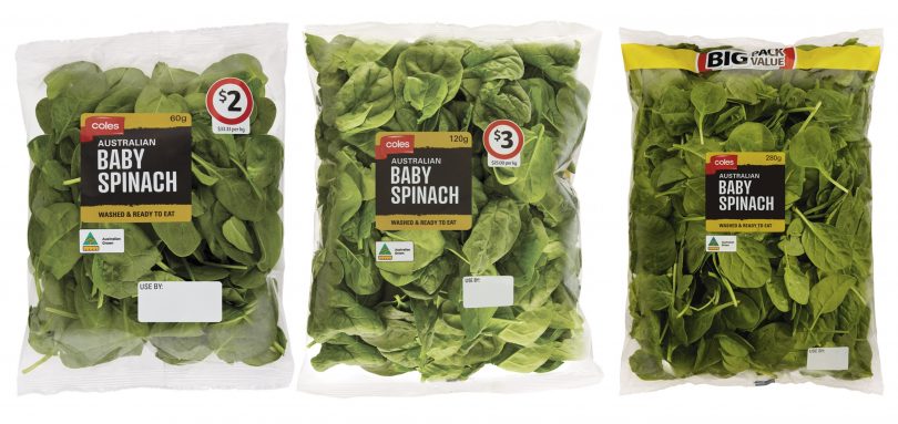 Coles Baby Spinach varieties are being recalled after quality testing detected Salmonella.