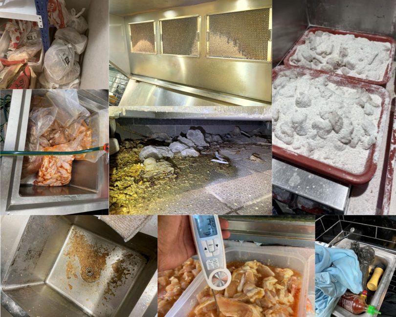 collage of pictures from act health inspection into hot star