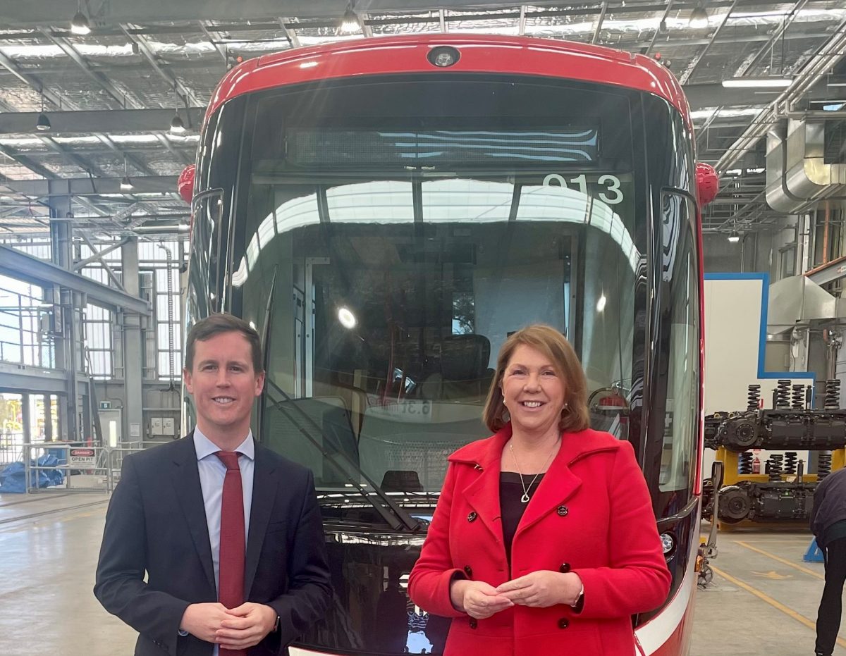 ACT Transport Minister Chris Steel and Infrastructure Minister Catherine King