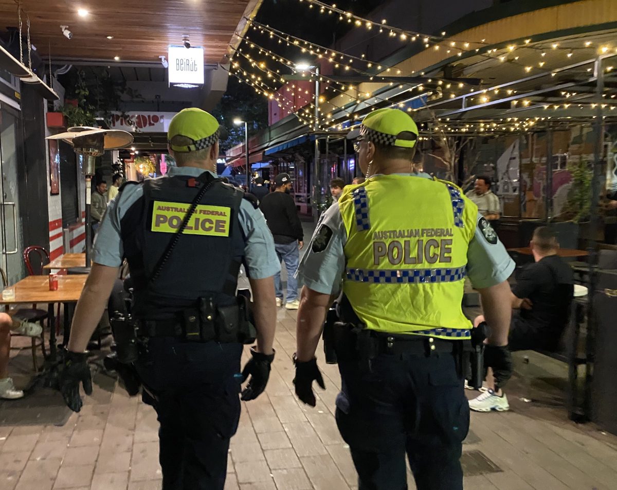 police officers patrolling the City at night