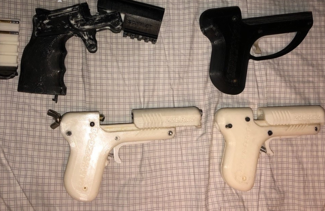 Alleged seized 3D-printed firearms.