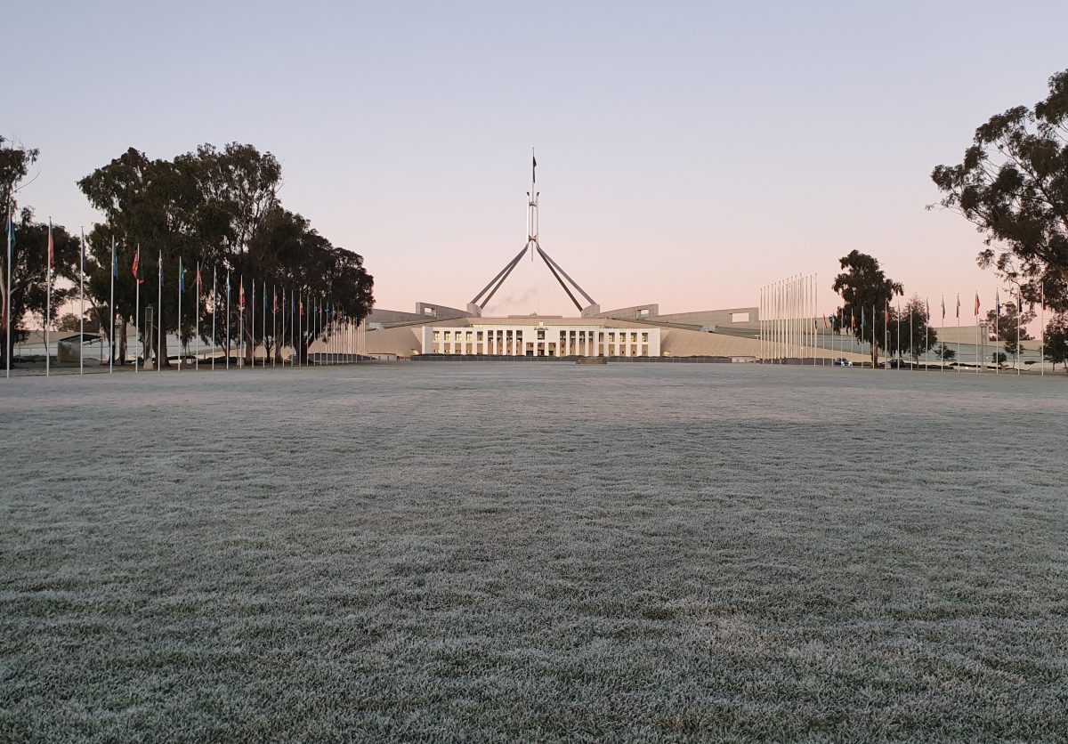 parliament house in the frost