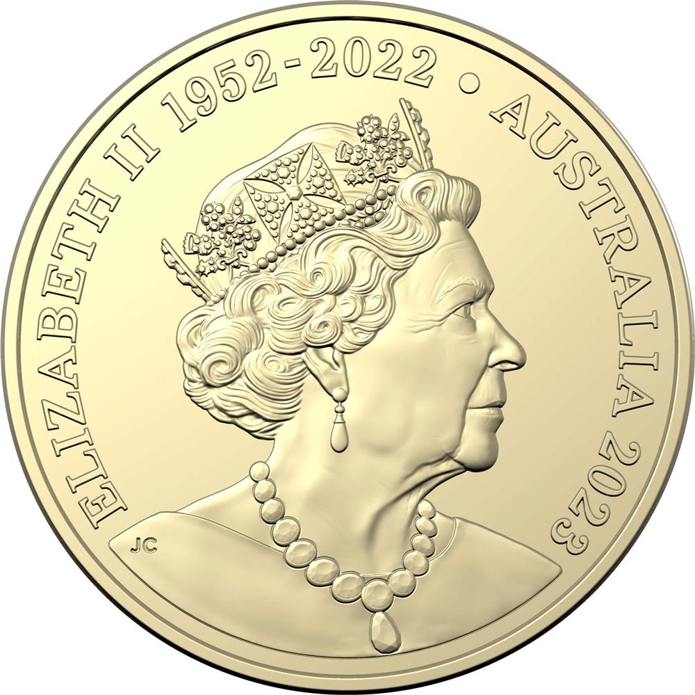 Queen Elizabeth's head on a a coin