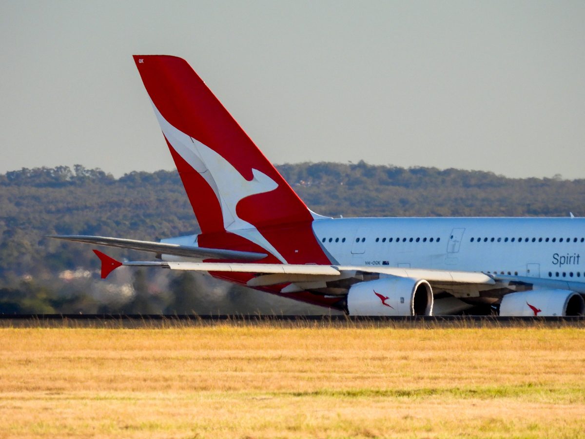 tailfin of Qantas plane