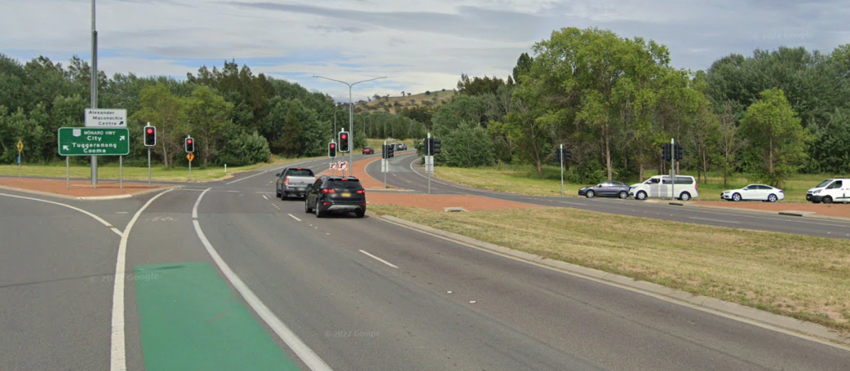 Lanyon Drive and Monaro Highway intersection