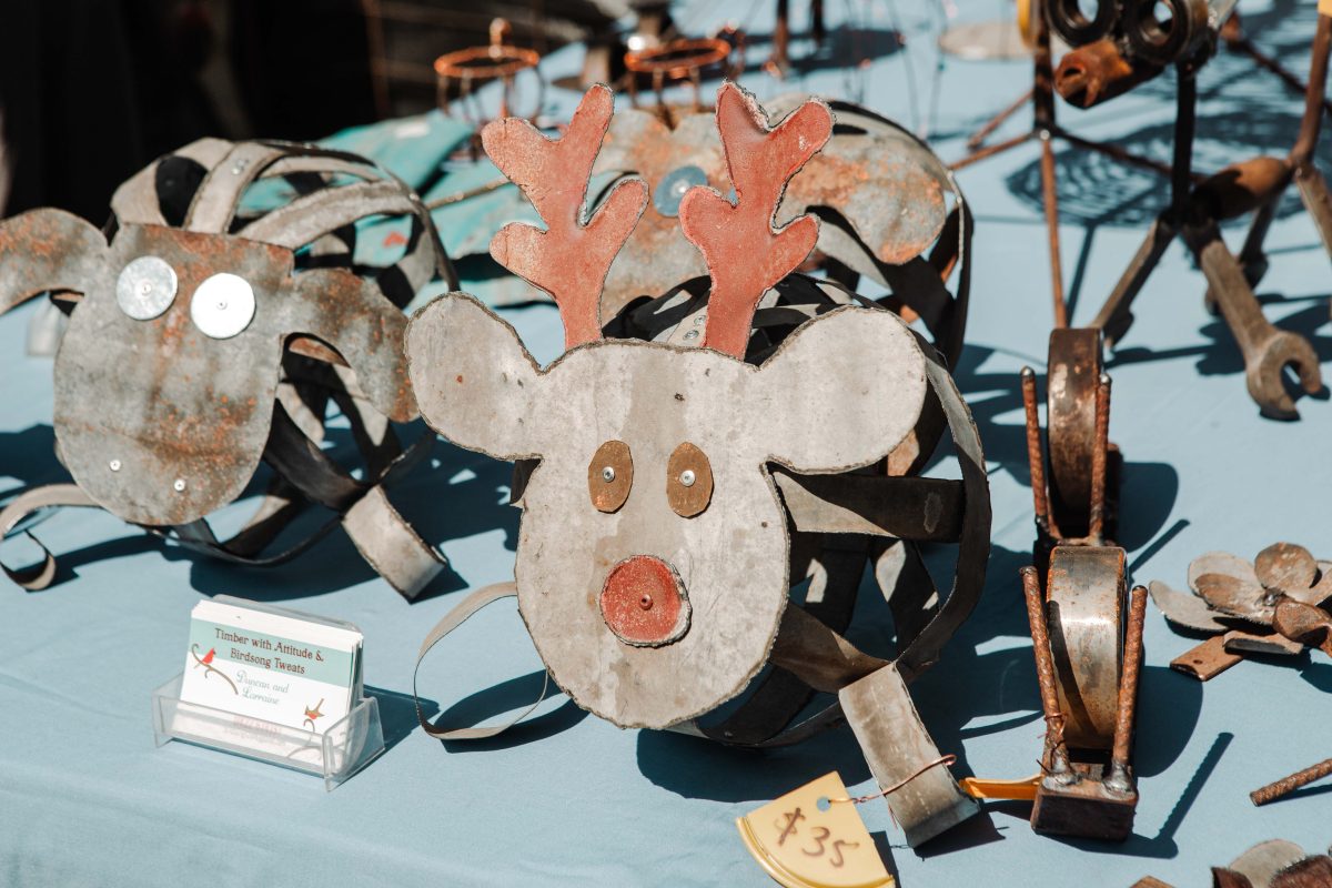 Decorative reindeer made from metal