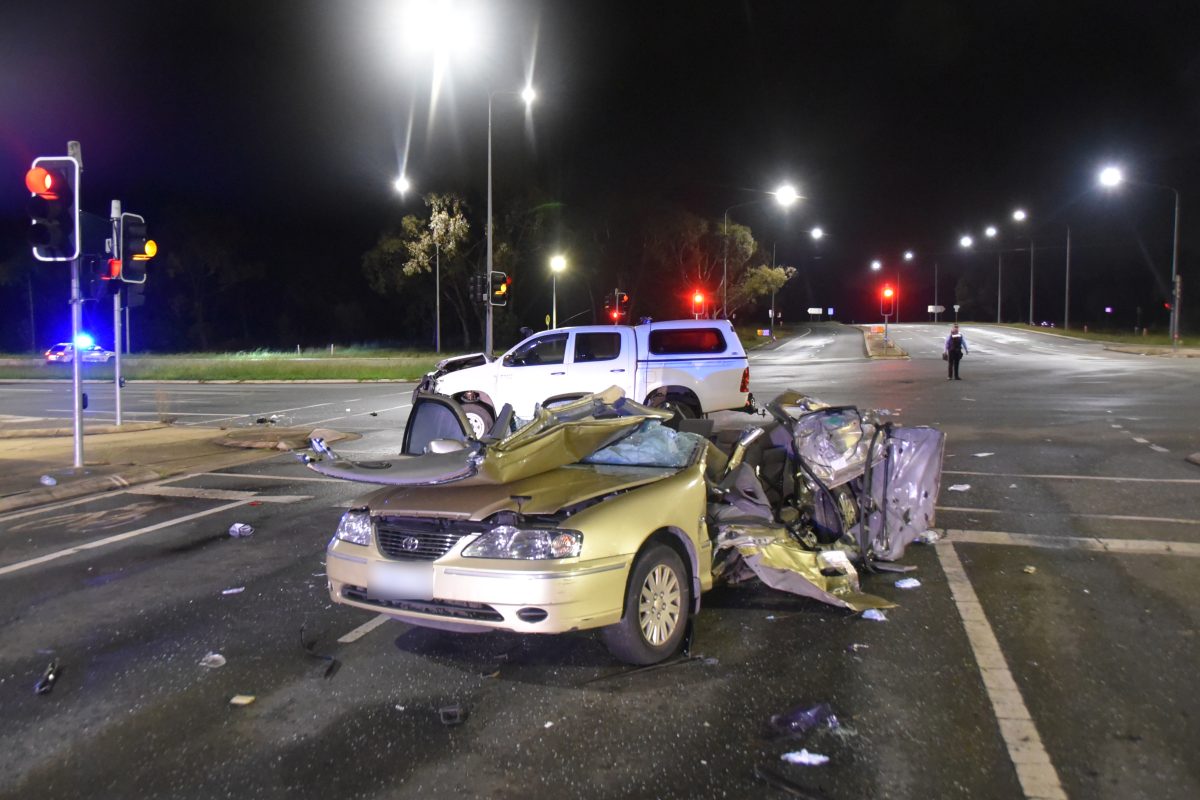 Barton Highway crash scene
