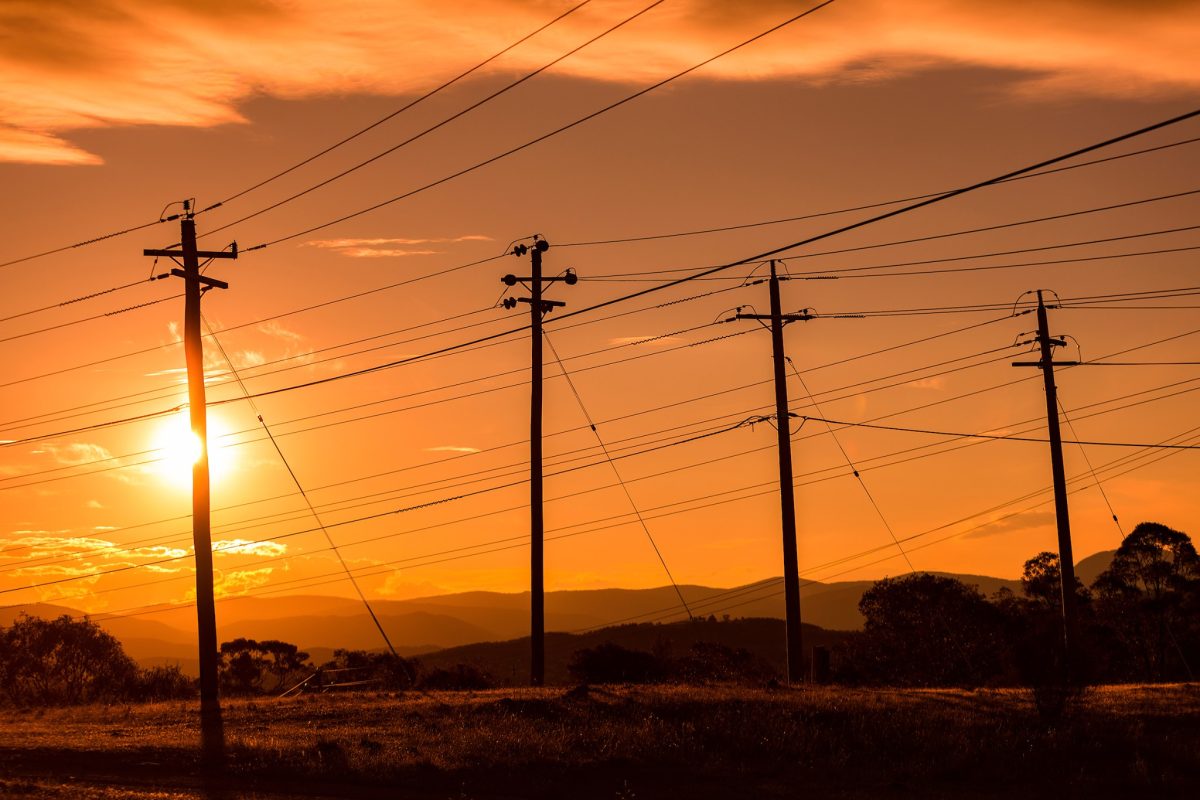 powerlines at sunset