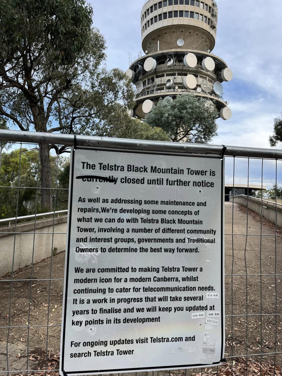 sign outside Canberra Tower