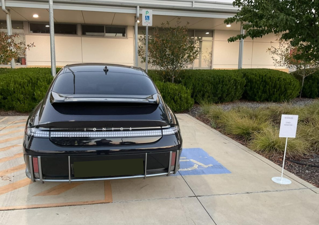 Car in disabled parking spot