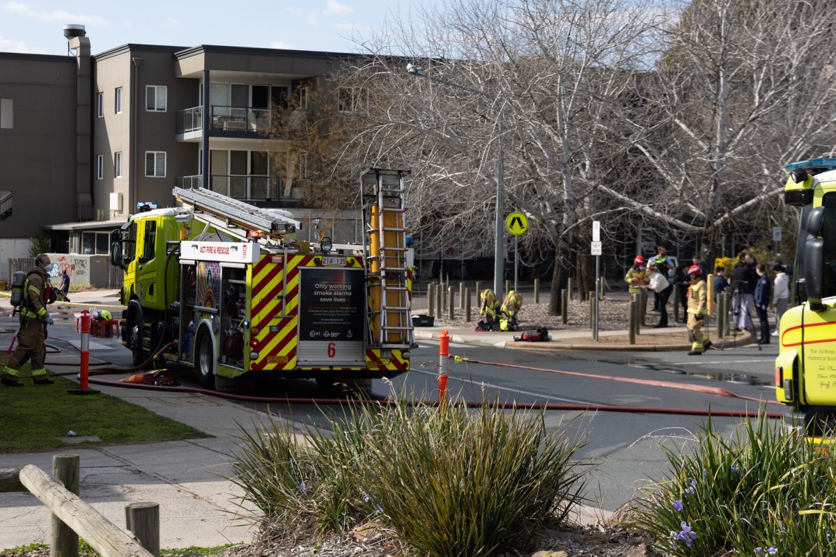 Fire truck attending emergency