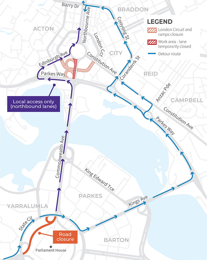 Map for traffic diversions 