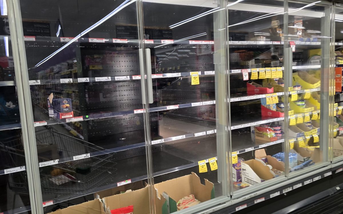 empty supermarket shelf