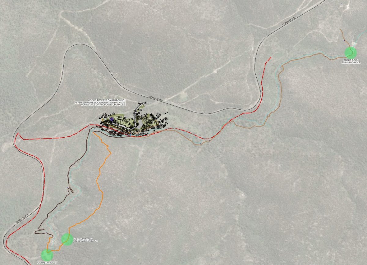 map showing bushland recreation sites