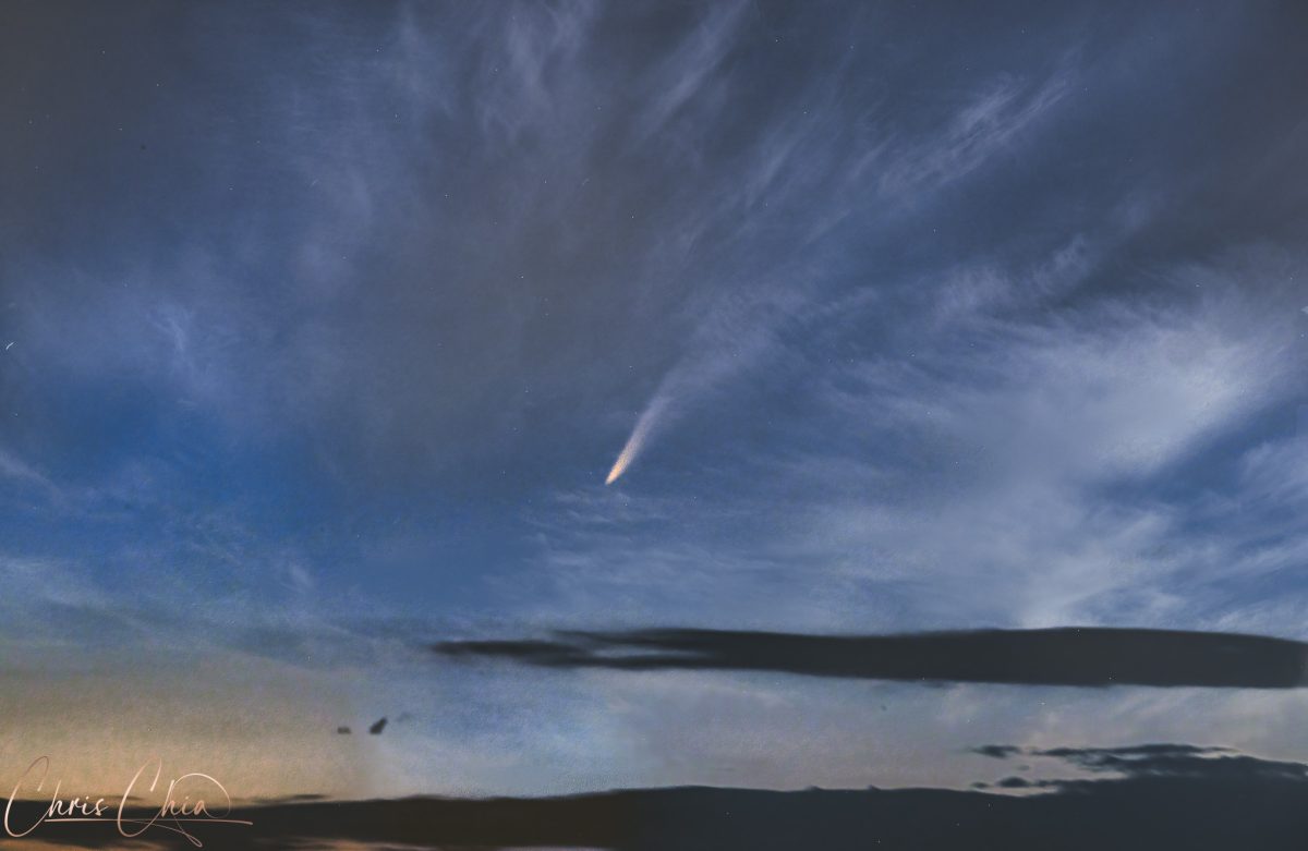 comet in night sky