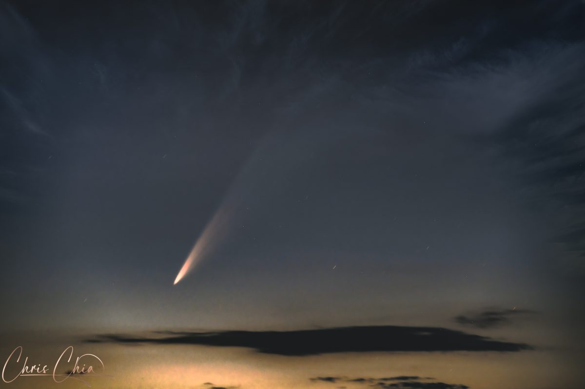 comet in night sky