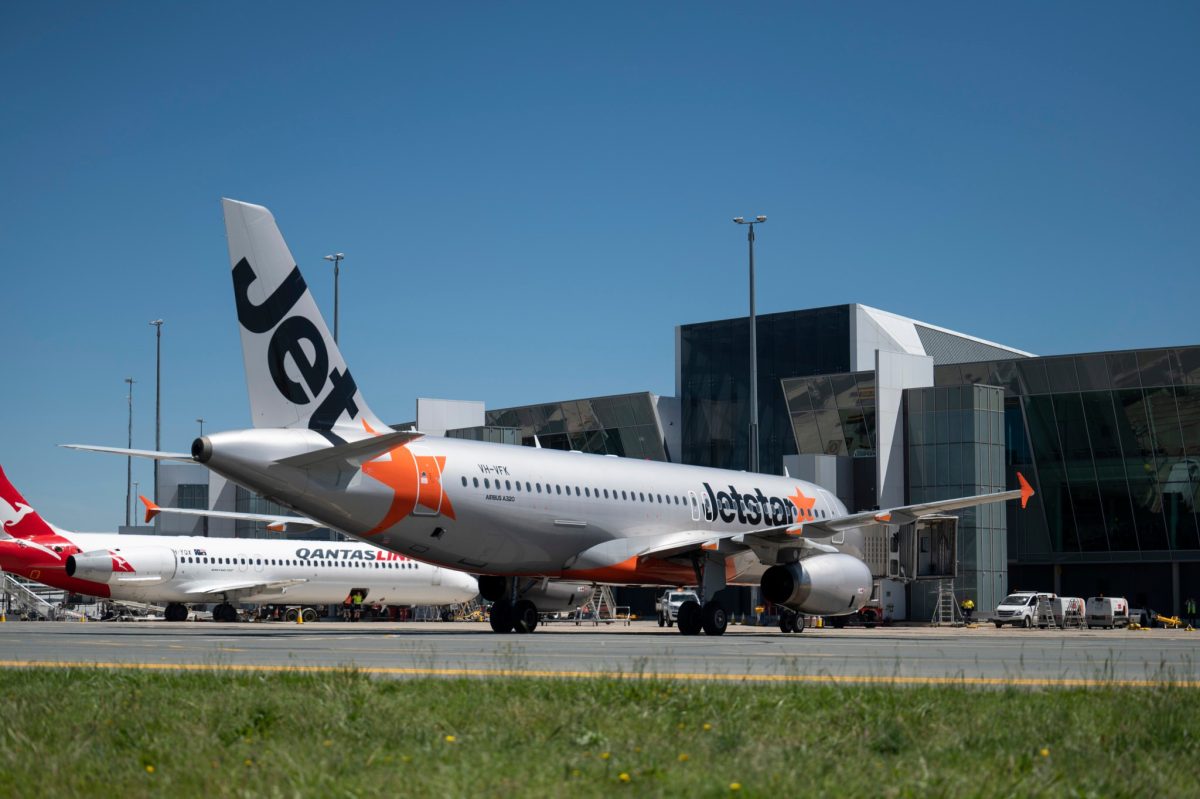 Qantas and Jetstar planes at Canberra Airport 