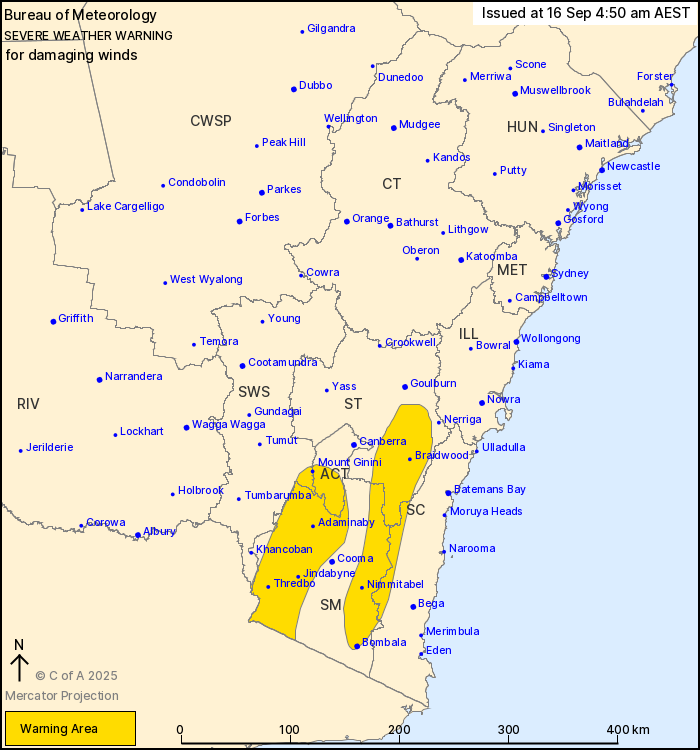 Weather warning map