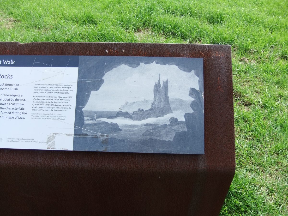 A painting from round 1827 shows how tall the sea stack, known as Cathedral Rocks, used to be. 