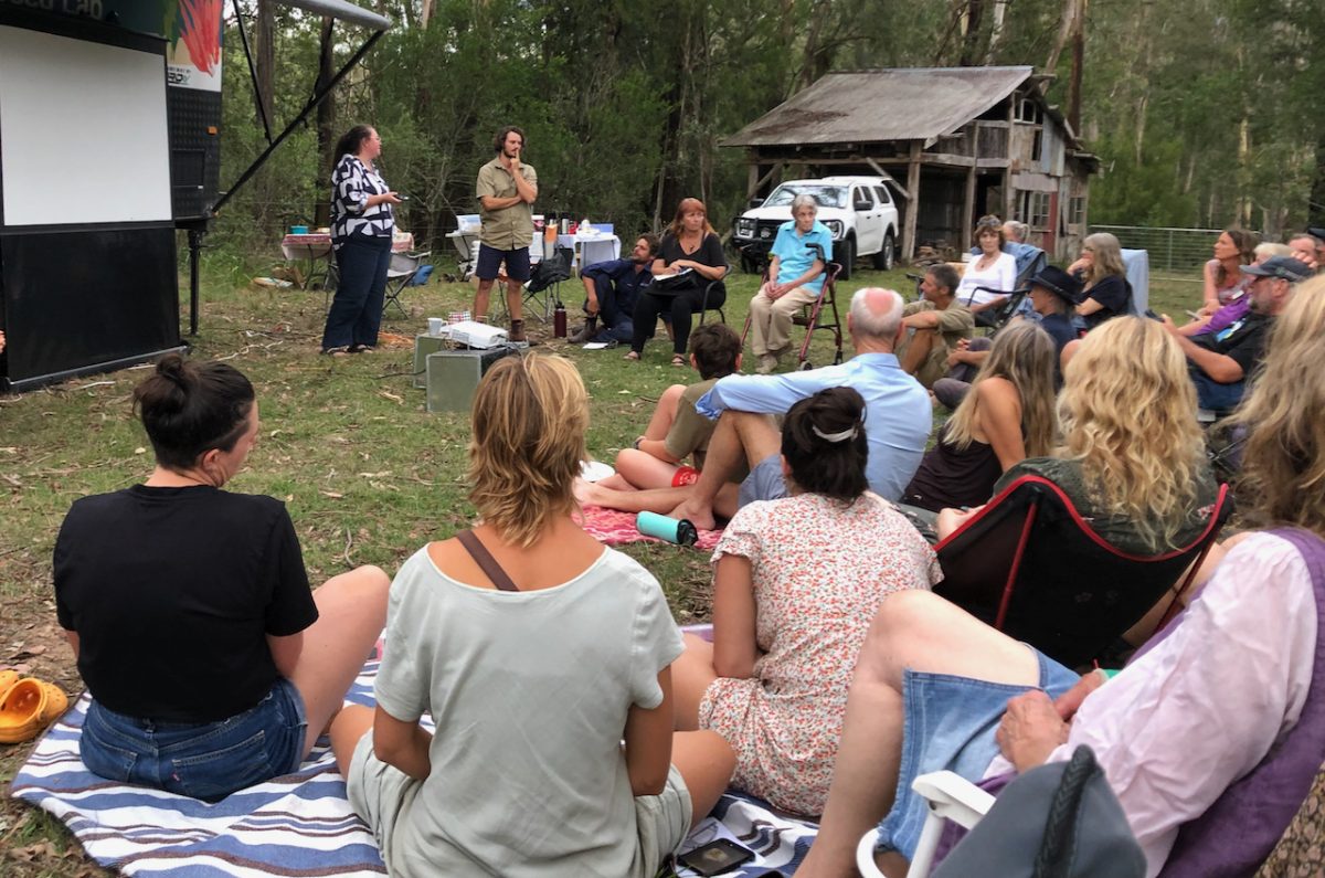 Dr Kylie Cairns speaking to Far South Coast Landcare groups. 