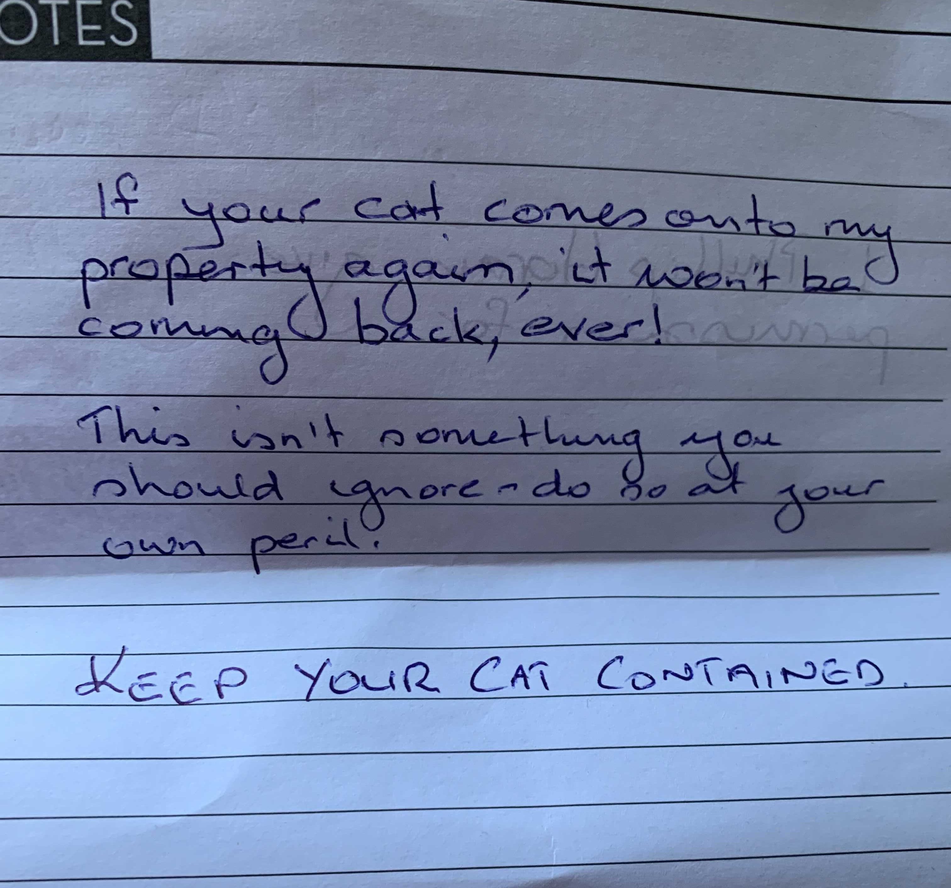 “你的猫永远不会回去了！”堪培拉居民宠物猫收到威胁，警告急剧增加