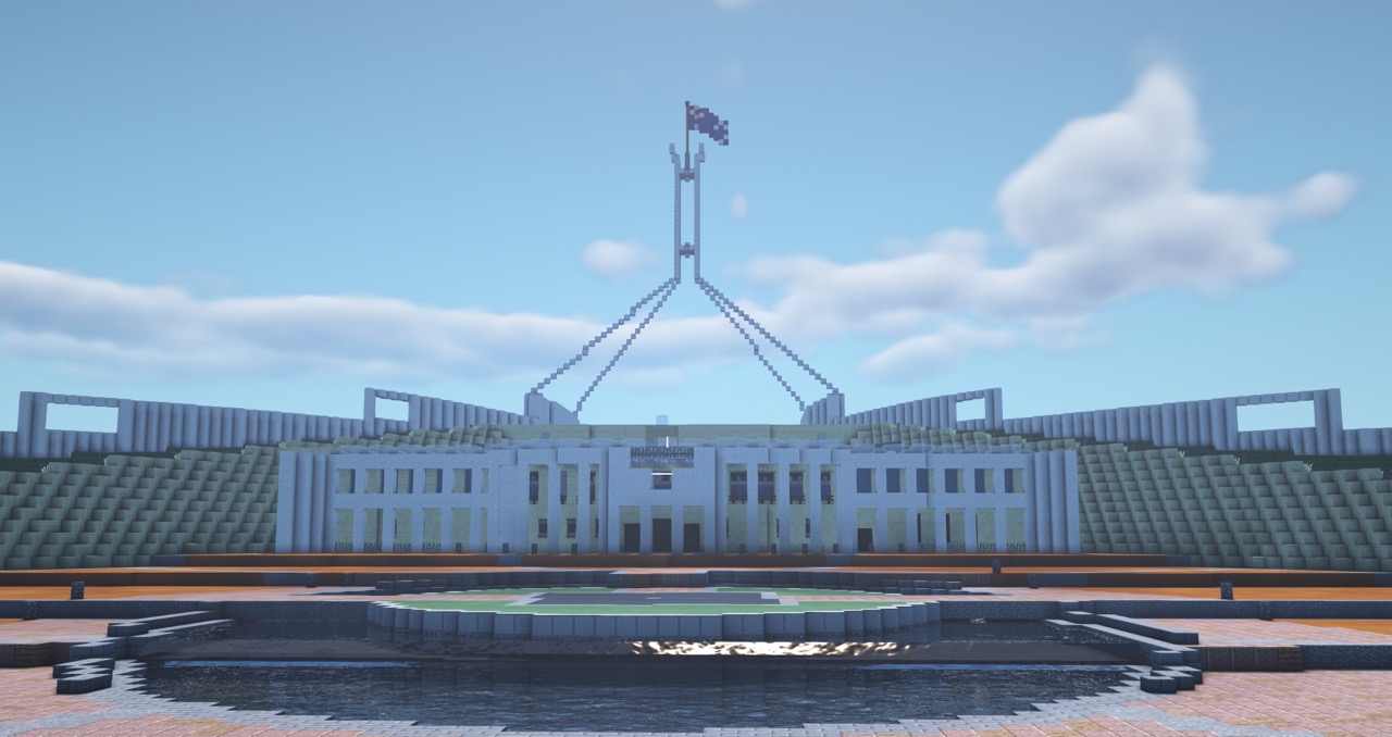 把堪培拉搬进“我的世界”：玩家们在Minecraft搭建真实大小的澳大利亚国会大厦